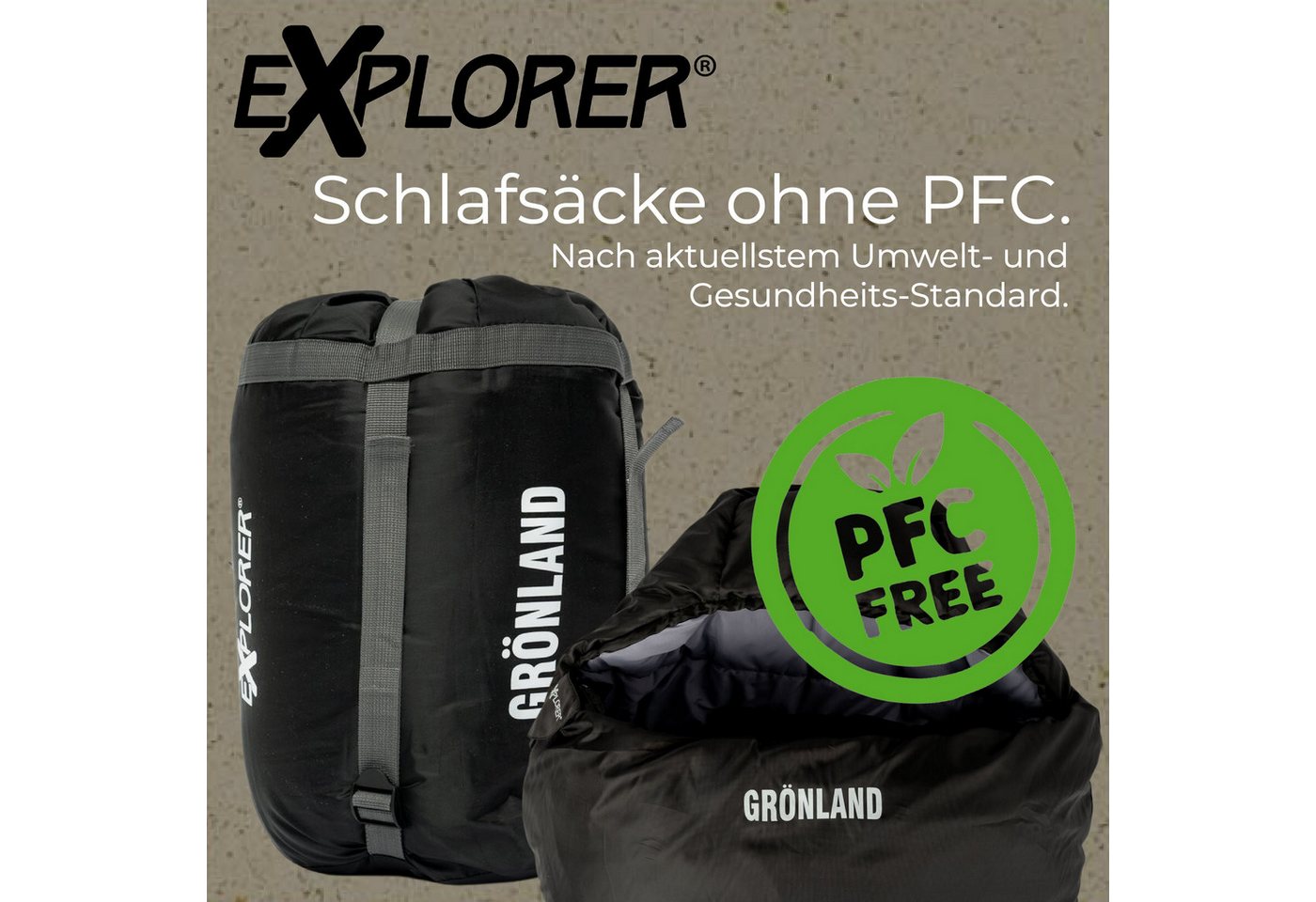EXPLORER Mumienschlafsack Grönland Camping Schlafsack 230x82x55cm Outdoor warm (0°C bis -23°C Frühling/Sommer/Herbst/Winter Reise Festival), kombinierbar 1900g Bild 4