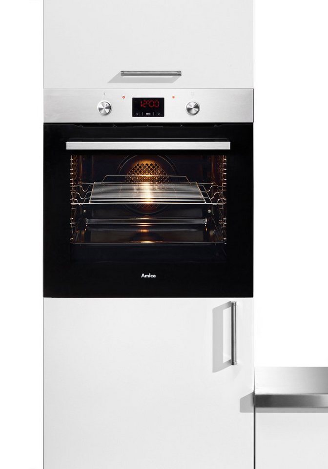 Amica Backofen EBX 943 625 E, mit Teleskopauszug nachrüstbar, Simple Steam, Schnell startklar, einfach sauber und angenehm sicher beim Backen