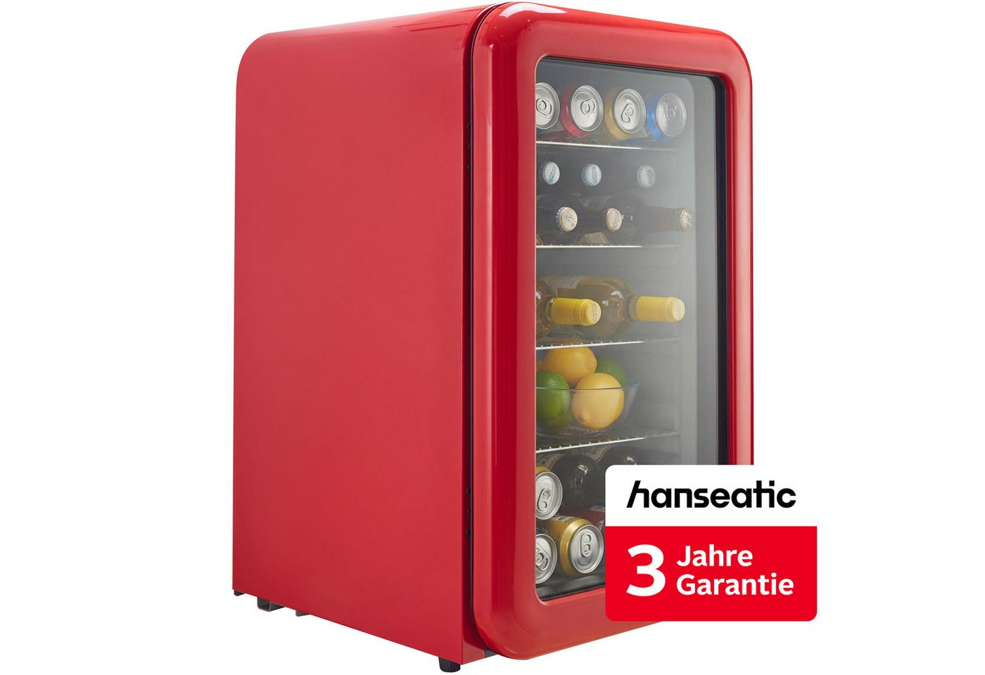 Hanseatic Getränkekühlschrank HBC115ERRH red, 83,5 cm hoch, 55 cm breit, inkl. 3 Jahre Herstellergarantie Bild 2