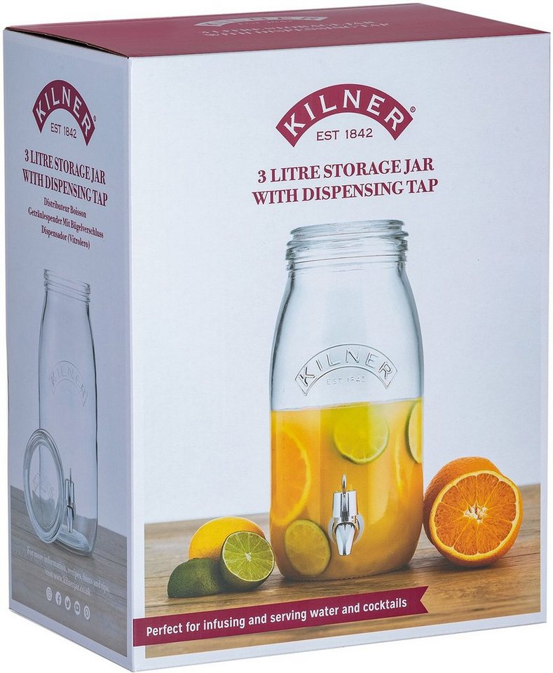 KILNER Getränkespender ., für gekühlte Getränke mit leichtgängigem Zapfhahn, 3 Liter Bild 2