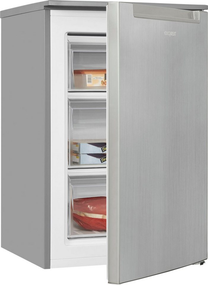 exquisit Gefrierschrank GS81-040C inoxlook, 85,5 cm hoch, 54,5 cm breit, energiesparend in Energieeffizienz C, 87 Liter Nutzinhalt, 4 Sterne Bild 3