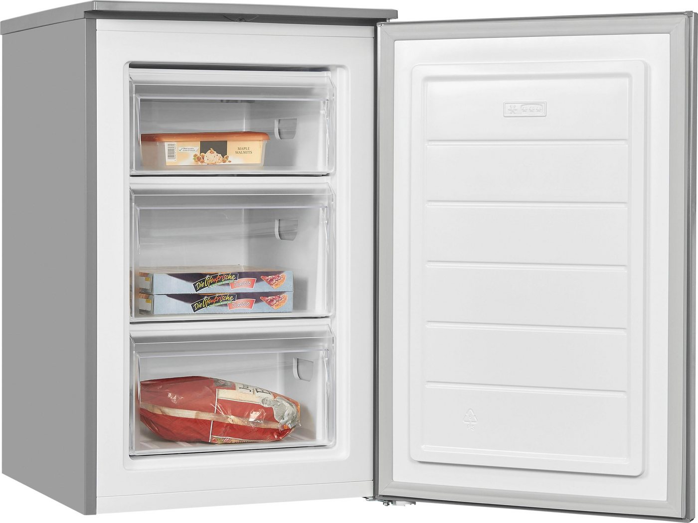 exquisit Gefrierschrank GS81-040C inoxlook, 85,5 cm hoch, 54,5 cm breit, energiesparend in Energieeffizienz C, 87 Liter Nutzinhalt, 4 Sterne Bild 4