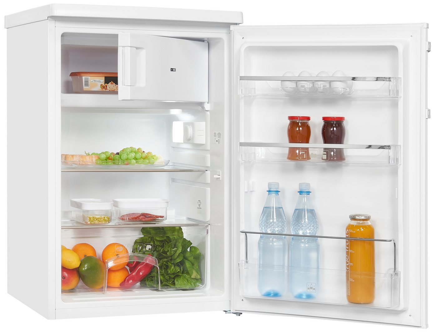 exquisit Kühlschrank KS16-4-HE-040D weiss, 85 cm hoch, 55 cm breit, 109 Liter Nutzinhalt, stufenlose Temperaturregelung, 4 Sterne Bild 4
