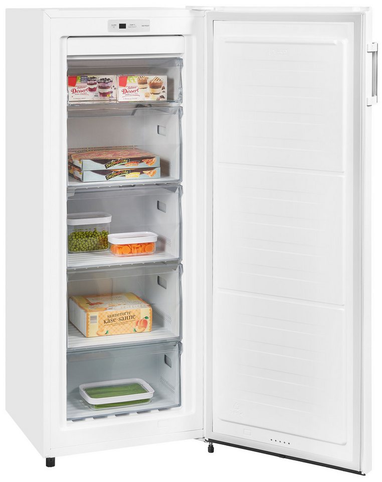 exquisit Gefrierschrank GS231-NF-H-010E weiss, 143,4 cm hoch, 56 cm breit, 4*-Gefrierschrank No Frost mit LED-Anzeige & praktischem Griff Bild 5