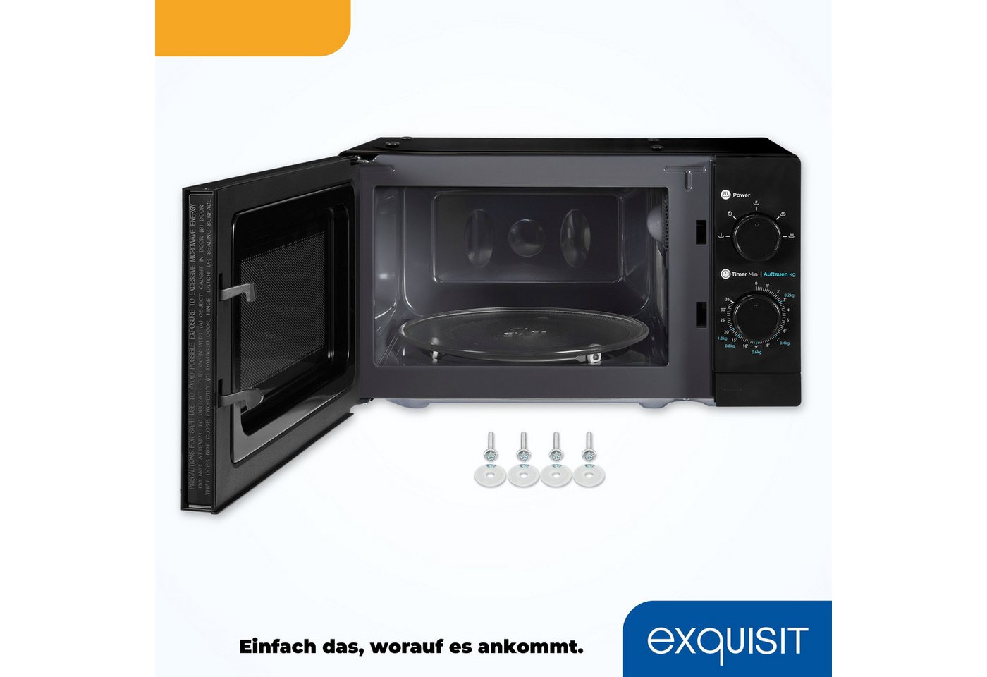 exquisit Mikrowelle WP 700 J17-3 sw, Mikrowelle, 20 l Bild 2