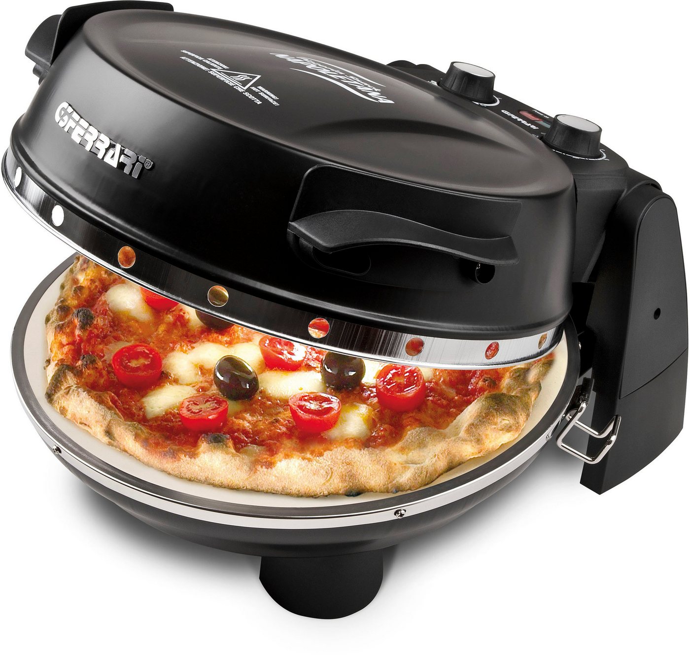 G3 Ferrari Pizzaofen Napoletana G1003210 schwarz inkl. 2-ten oberen Pizzastein, bis 400 °C für echte Steinofenpizza und für noch mehr Backvielfalt Bild 5