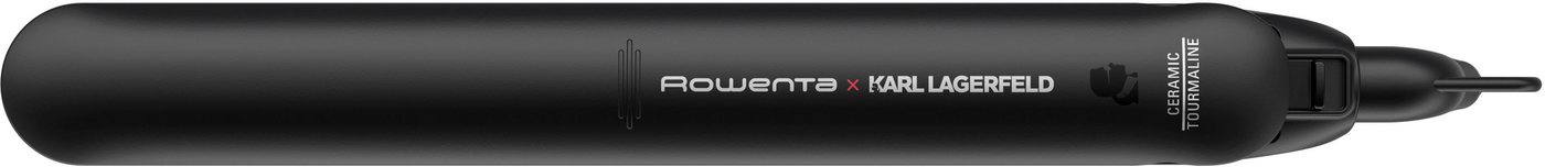 Rowenta Glätteisen Rowenta x Karl Lagerfeld SF161L Easyliss Haarglätter Keramik-Turmalin-Beschichtung, Ein-Knopf-Bedienung, Keramik-Turmalin-Beschichtung, bewegliche Platten