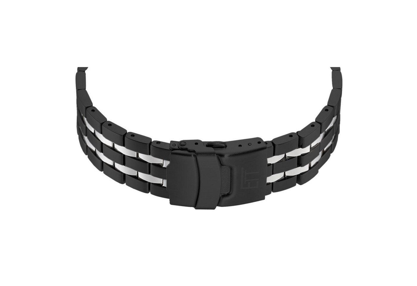 ETT Funk-Multifunktionsuhr Professional WorldTimer EGS-11568-21M, Armbanduhr, Solar, Herrenuhr, Edelstahlarmband, analog, digital, Tag
