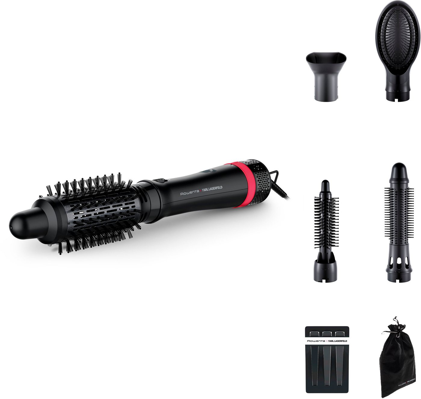 Rowenta Warmluftbürste Rowenta x Karl Lagerfeld Express Style Warmluftbürste, 5-in-1 Bürste, Keratin & Glow-Beschichtung, konstanter Luftstrom, CF635L Bild 4