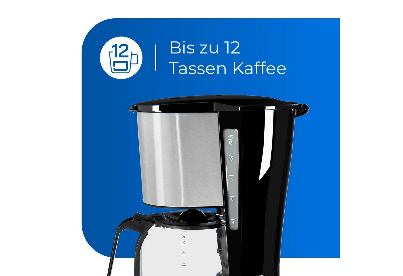 exquisit Filterkaffeemaschine KA 6119 isw, 1,5l Kaffeekanne, Papierfilter 1x4 Bild 2
