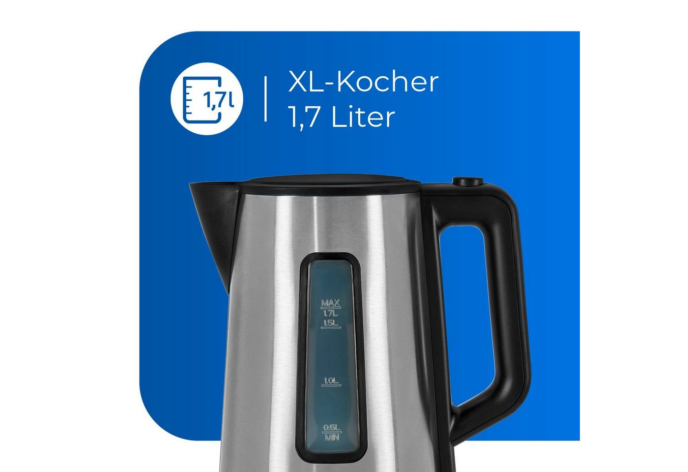 exquisit Wasserkocher WK 6119 isw, 1,7 l, 2200 W