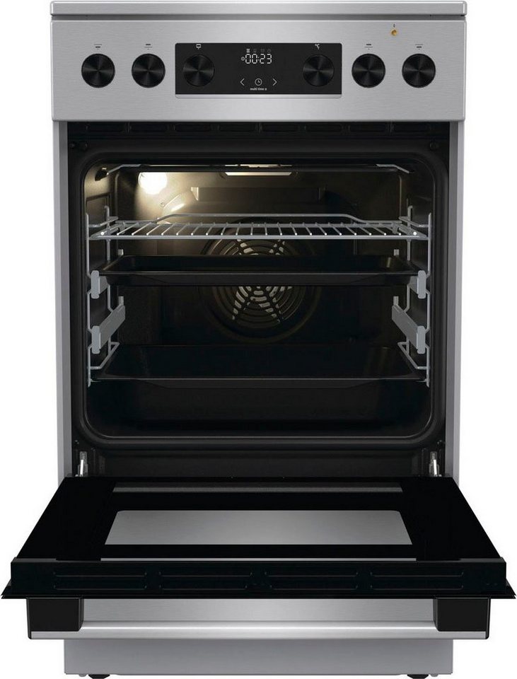 GORENJE Elektro-Standherd GECS5C, mit 2-fach-Teleskopauszug, Aqua Clean, ExtraSteam. Perfekte Backergebnisse auf Knopfdruck