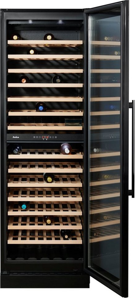 Amica Weinkühlschrank WK 348 100 S,für 117 Standardflaschen á 0,75l, Standkühlschrank