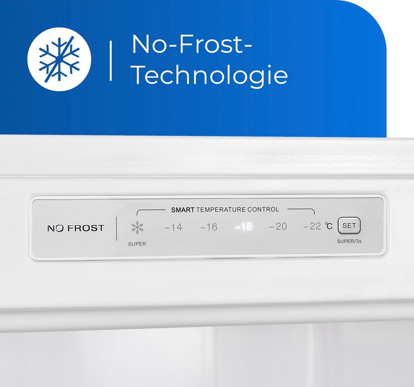 exquisit Gefrierschrank GS271-NF-H-040D weiss, 170,5 cm hoch, 54 cm breit, 4*-Gefrierschrank No Frost mit LED-Anzeige & praktischem Griff Bild 4