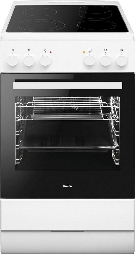 Amica Elektro-Standherd SHC 903 021 W, mit Teleskopauszug nachrüstbar, Steam Clean, Kompakter Kochkomfort für den täglichen Küchenalltag Bild 2