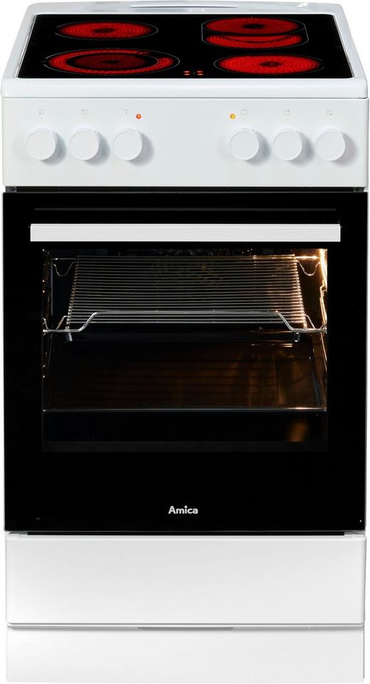 Amica Elektro-Standherd SHC 903 021 W, mit Teleskopauszug nachrüstbar, Steam Clean, Kompakter Kochkomfort für den täglichen Küchenalltag Bild 5
