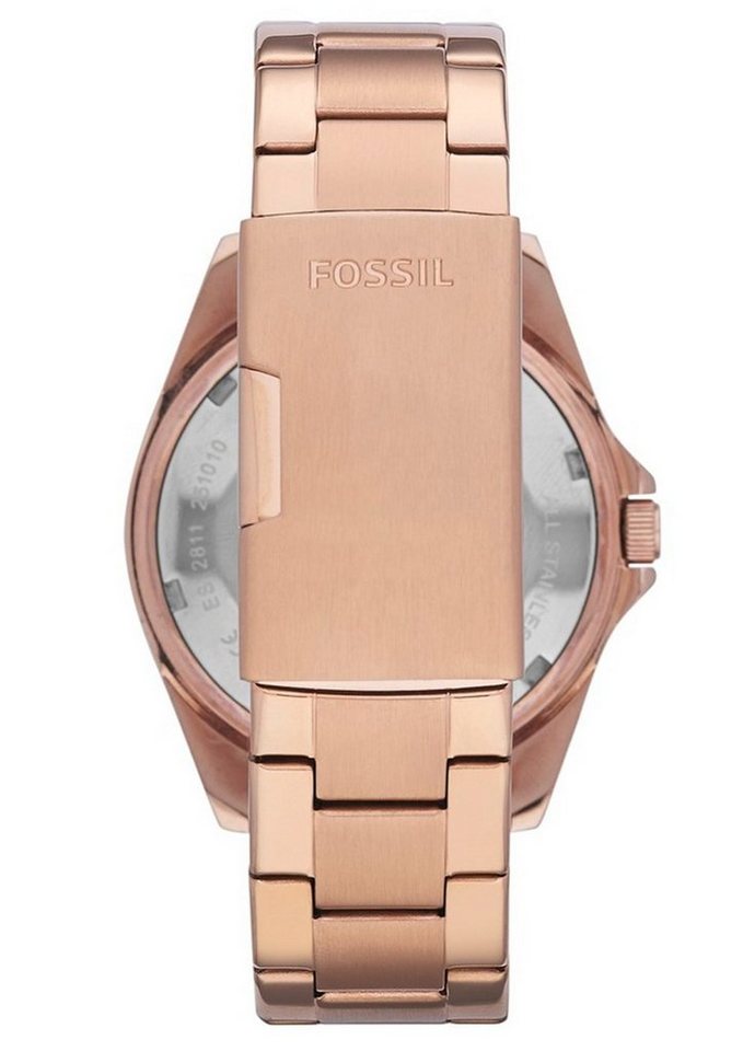 Fossil Multifunktionsuhr RILEY ES2811, Quarzuhr, Armbanduhr, Damenuhr, Datum, Edelstahlarmband, Glassteine Bild 3