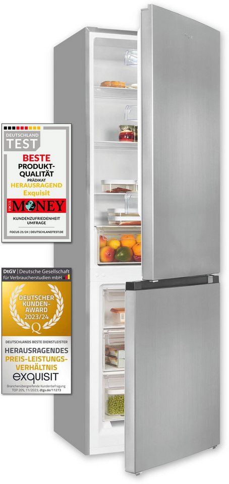 exquisit Kühl-/Gefrierkombination KGC320-95-E-040C, 185,8 cm hoch, 60 cm breit, 315 Liter Nutzinhalt, Elektronische Steuerung Bild 5