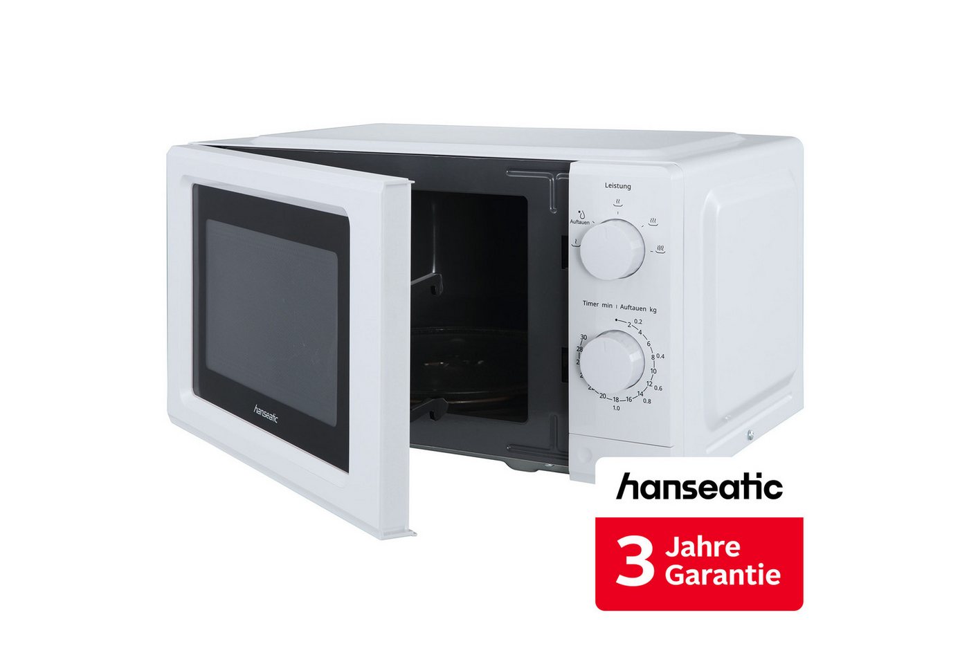 Hanseatic Mikrowelle HM19W1M, Mikrowelle, 19 l, inkl. 3 Jahre Herstellergarantie Bild 5