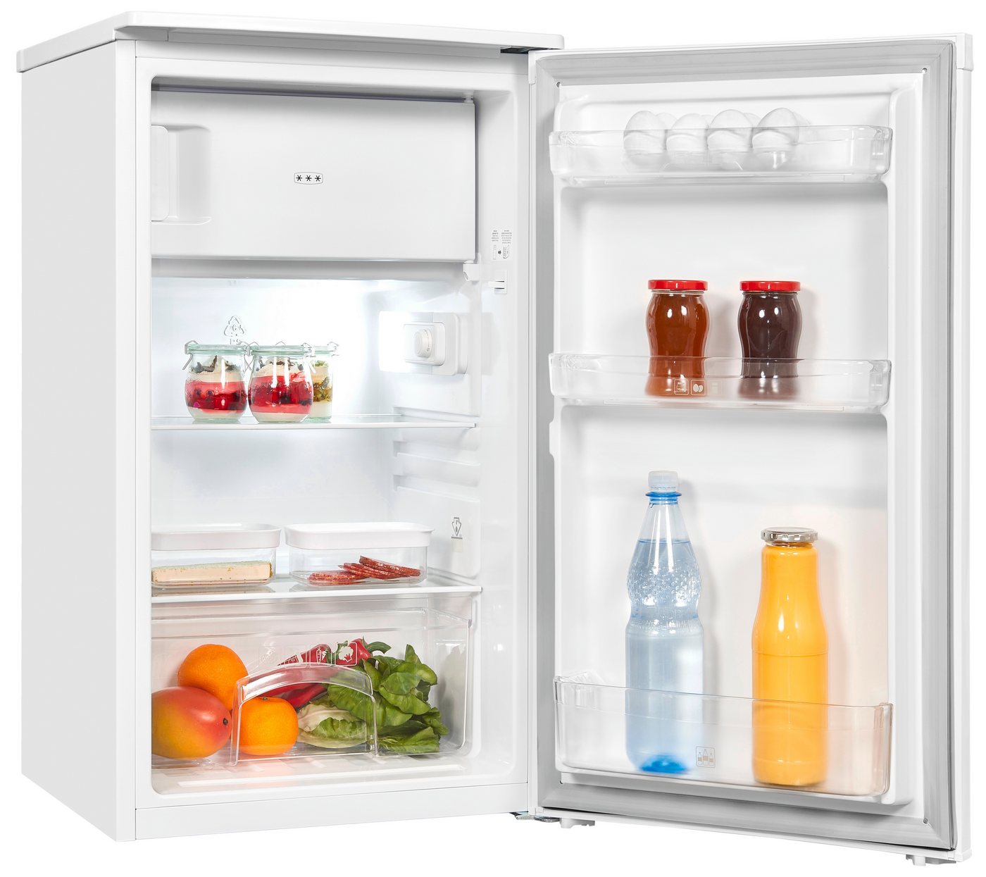 exquisit Kühl-/Gefrierkombination KS117-3-040D weiss, 85 cm hoch, 48 cm breit, Energieeffizienzklasse D, 81 Liter Nutzinhalt