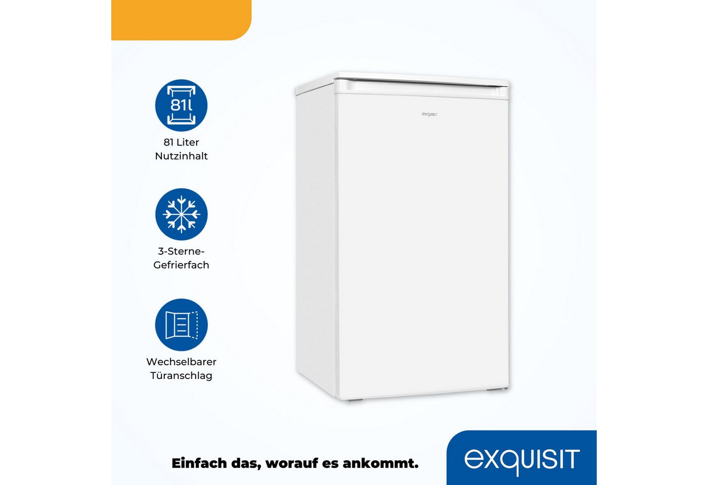 exquisit Kühl-/Gefrierkombination KS117-3-040D weiss, 85 cm hoch, 48 cm breit, Energieeffizienzklasse D, 81 Liter Nutzinhalt Bild 2