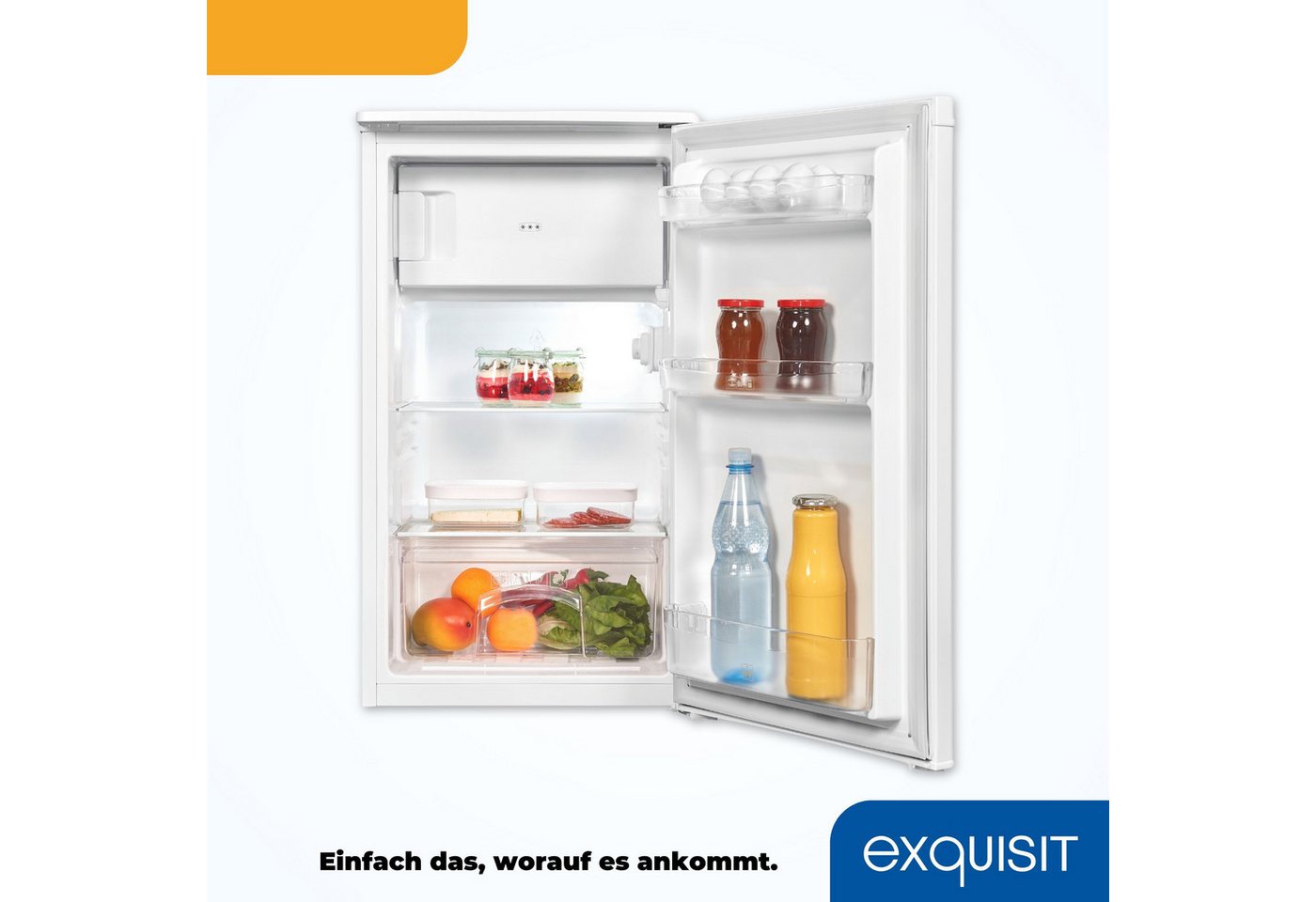 exquisit Kühl-/Gefrierkombination KS117-3-040D weiss, 85 cm hoch, 48 cm breit, Energieeffizienzklasse D, 81 Liter Nutzinhalt Bild 5
