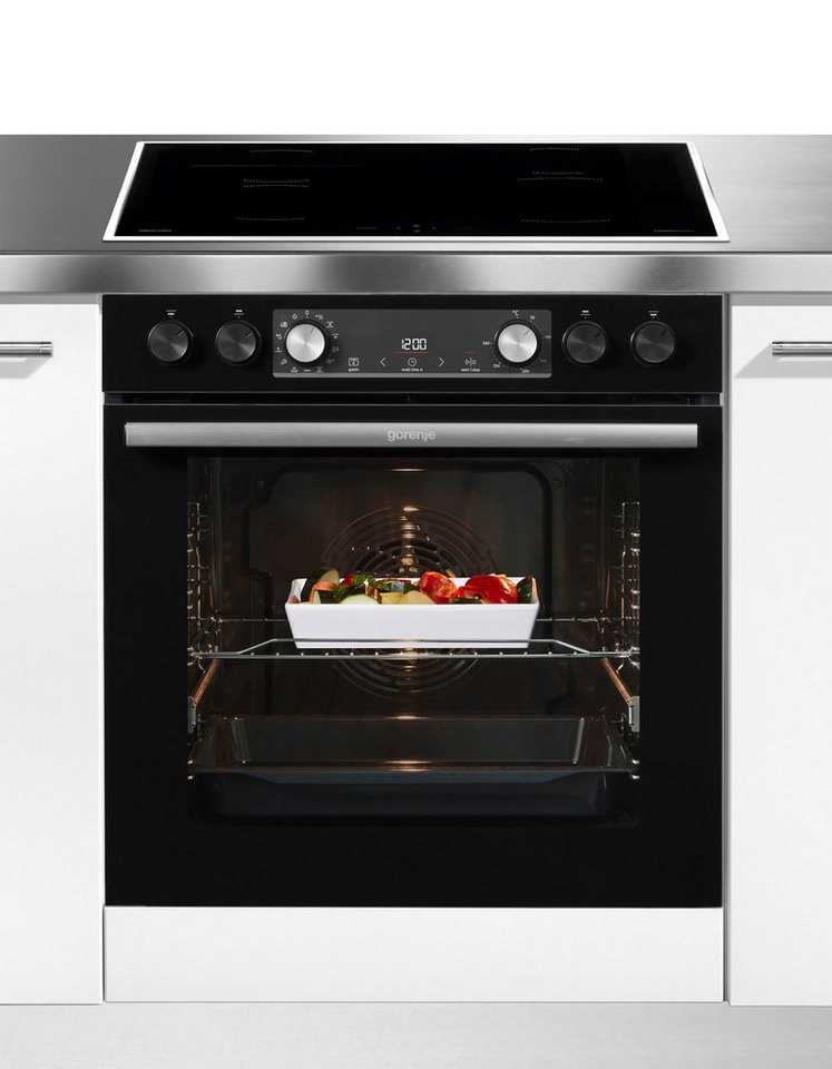 GORENJE Induktions Herd-Set Black Set 5 Induktion, mit 1-fach-Teleskopauszug, Aqua Clean, BigSpace. Mehr Platz für große Gerichte