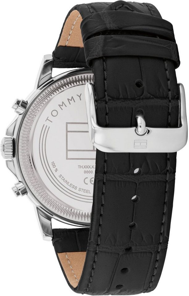 Tommy Hilfiger Multifunktionsuhr STEWART 1710605, Quarzuhr, Armbanduhr, Herrenuhr, Datum, Lederarmband Bild 3