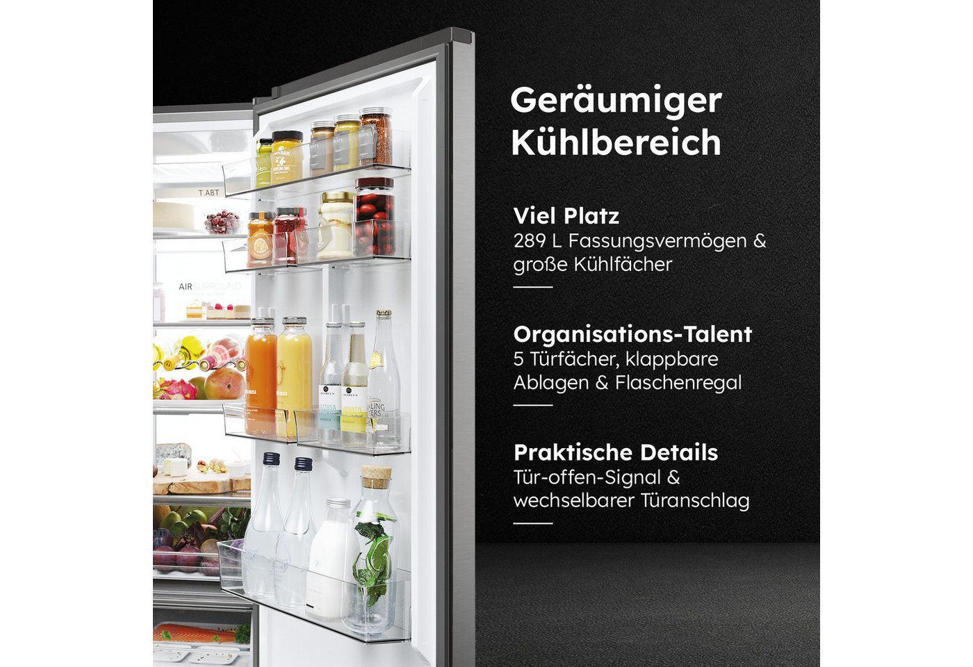 Haier Kühl-/Gefrierkombination Combi 2D 60 HDPW7620AANPK, 205 cm hoch, 59,5 cm breit, Absolut effizient: Nur 92 kWh jährlicher Energieverbrauch