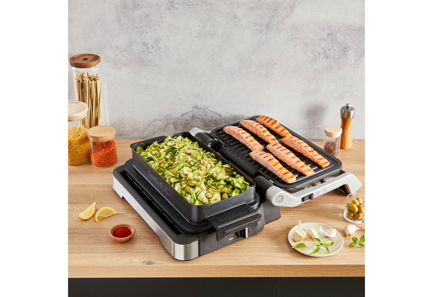 Tefal Backeinsatz XA7358 OptiGrill Backschale XL, Zubehör für OptiGrill 2in1 XL GC782D, komp. mit OptiGrill 2in1 XL, antihaftbeschichteter Alu-druckguss