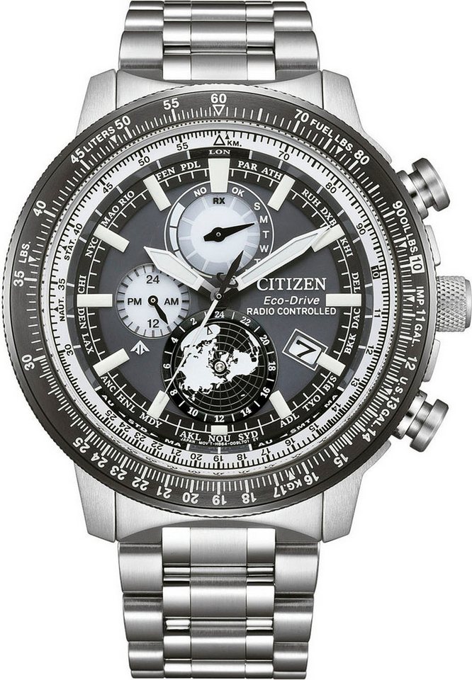 Citizen Funk-Multifunktionsuhr Promaster Geo Trekker BY3006-53H, Armbanduhr, Solar, Herrenuhr, Edelstahlarmband, analog Bild 2