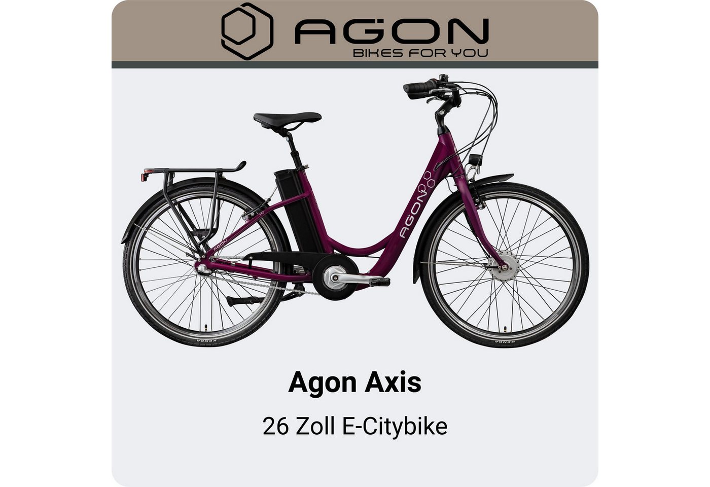 AGON E-Bike Cityrad Axis, 3 Gang, Nabenschaltung, Frontmotor, 536 Wh, Pedelec, Elektrofahrrad für Damen u. Herren