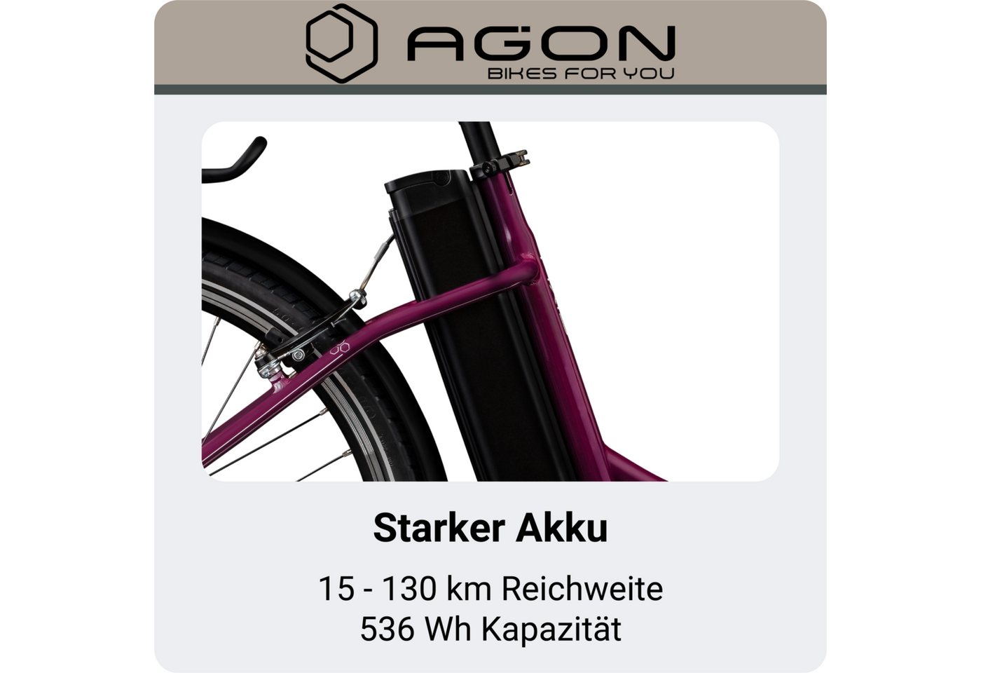 AGON E-Bike Cityrad Axis, 3 Gang, Nabenschaltung, Frontmotor, 536 Wh, Pedelec, Elektrofahrrad für Damen u. Herren Bild 4