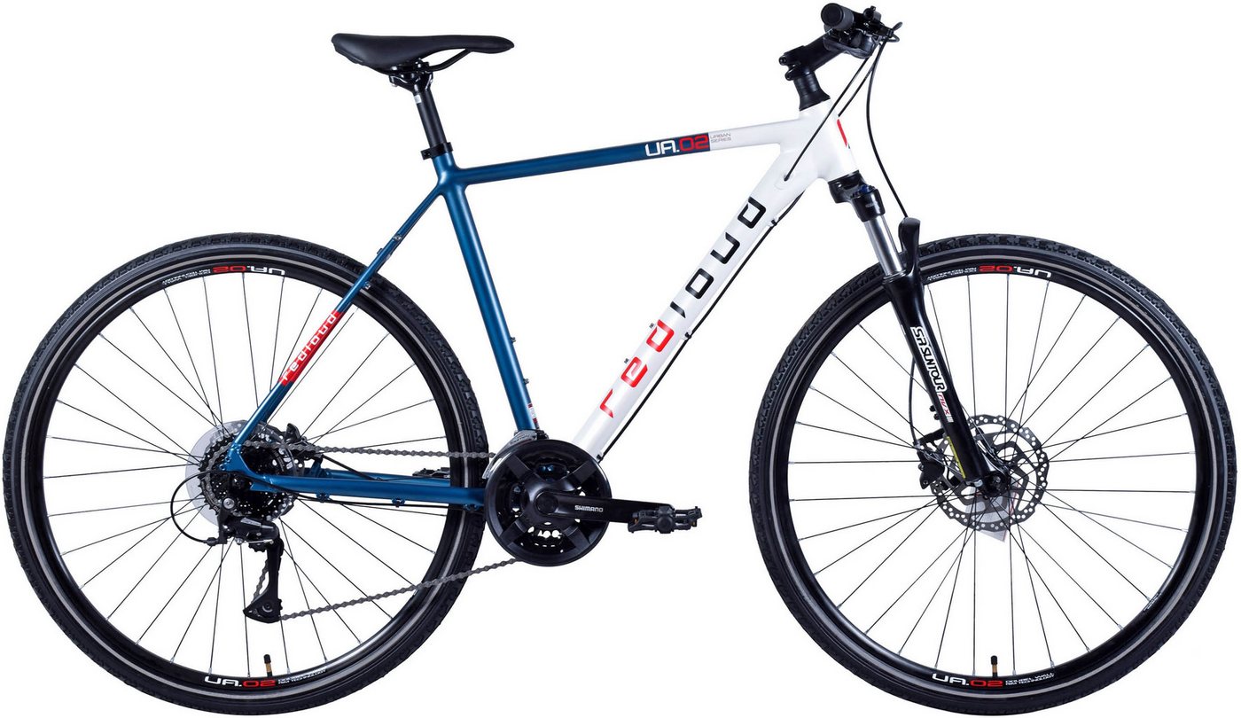REDLOUD Cityrad 28 Zoll Shimano Acera 24 Gang Hydraulische Scheibenbremse Federgabel, 24 Gang Shimano Shimano Acera Schaltwerk, Kettenschaltung, Citybike