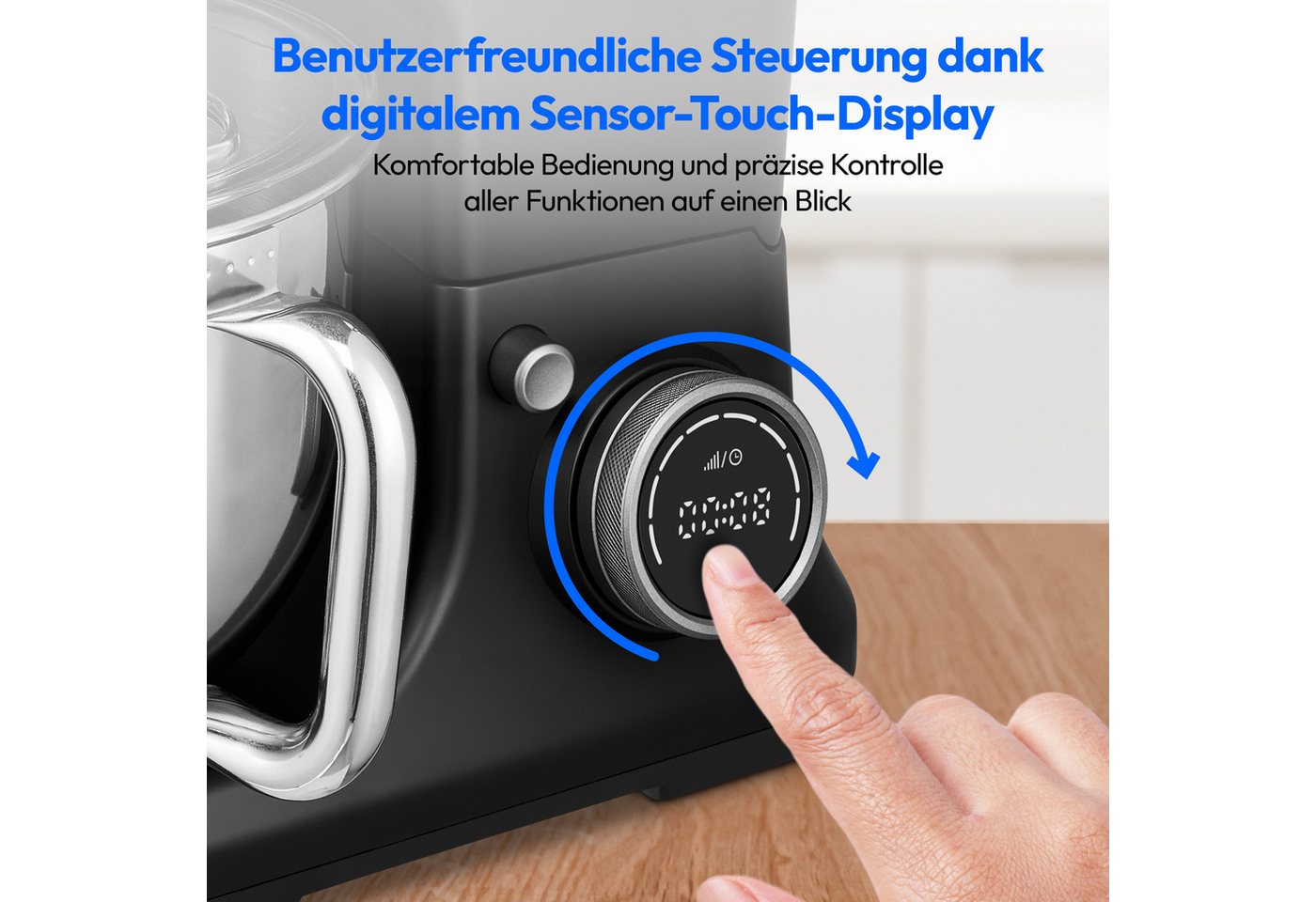 Medion® Küchenmaschine MD 18430, 1200 W, 5 l Schüssel, Mit umfangreichem Zubehör-Set, Mixeraufsatz, Fleischwolf-Aufsatz Bild 5