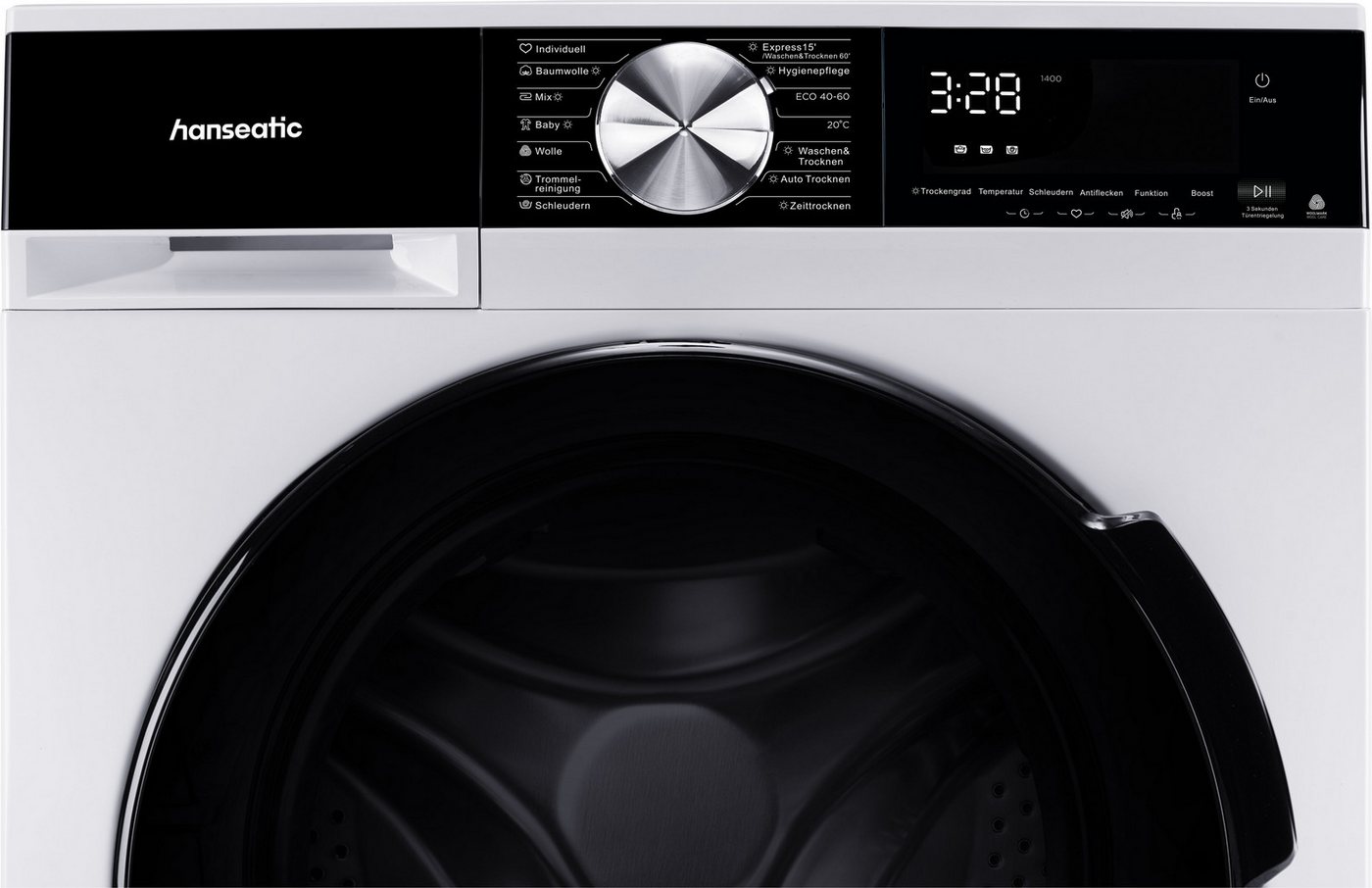 Hanseatic Waschtrockner HWDM1107BD, 10 kg, 7 kg, 1400 U/min, inkl. 3 Jahre Herstellergarantie Bild 2