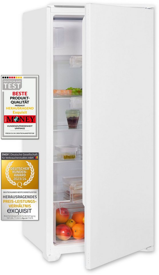 exquisit Einbauk ühlschrank EKS201-4-E-040E, 122,7 cm hoch, 54 cm breit, Schlepptür-Montage: Gerätetür wird mit der Schranktür mitgeschleppt Bild 3