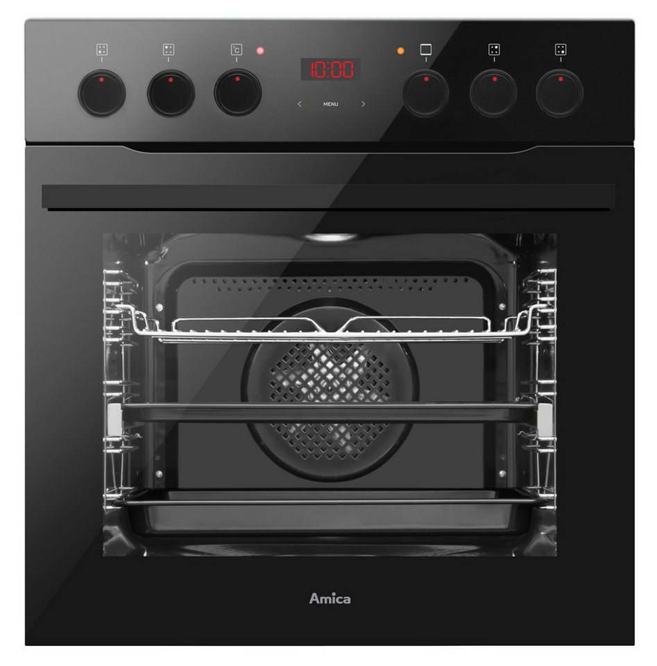Amica Elektro-Herd-Set Fusion Design, mit 1-fach-Teleskopauszug, Steam Clean, Komfortables Kochen und Backen mit praktischer Unterstützung