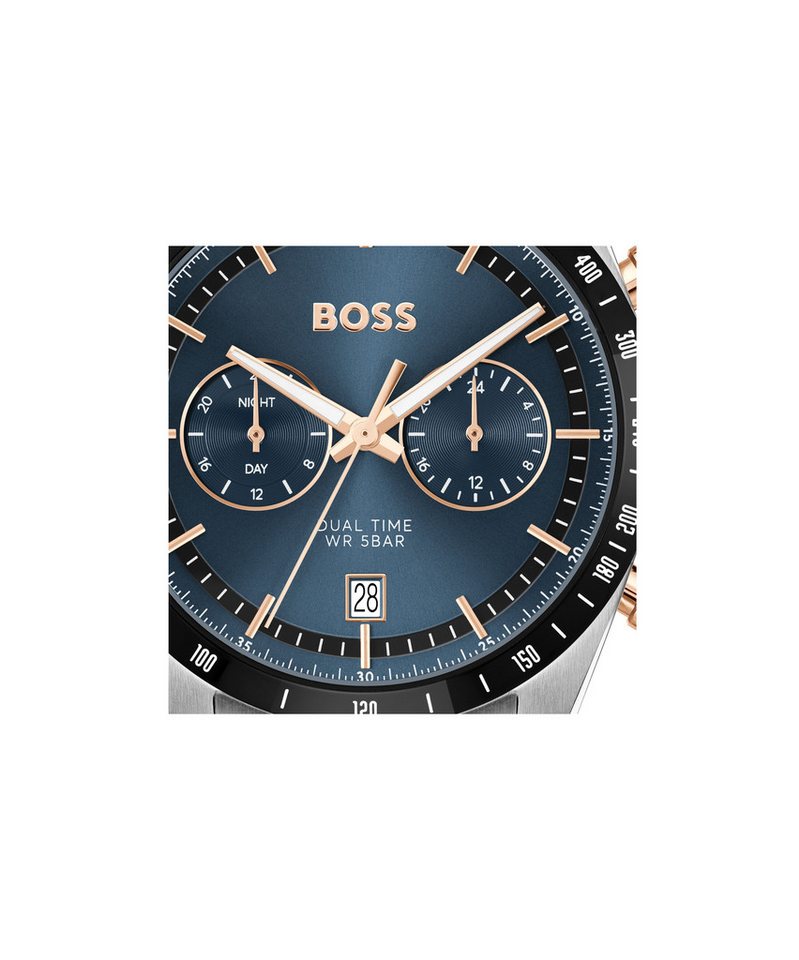 BOSS Multifunktionsuhr TOURMASTER 1514288, Quarzuhr, Armbanduhr, Herrenuhr, Edelstahlarmband, analog, Tag Bild 5