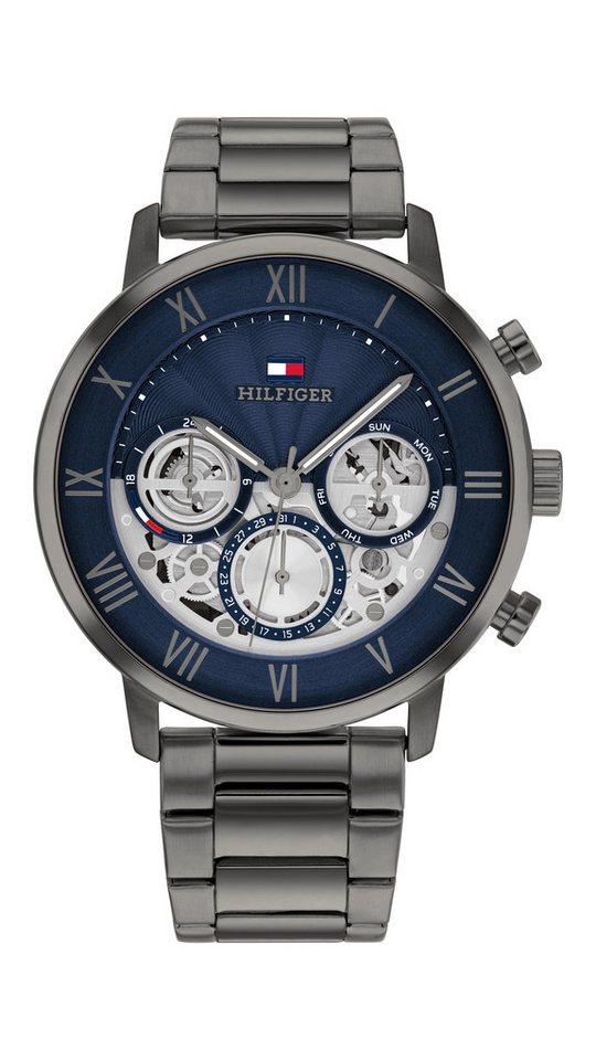 Tommy Hilfiger Multifunktionsuhr LEGEND 1710707, Quarzuhr, Armbanduhr, Herrenuhr, Edelstahlarmband, analog, Tag