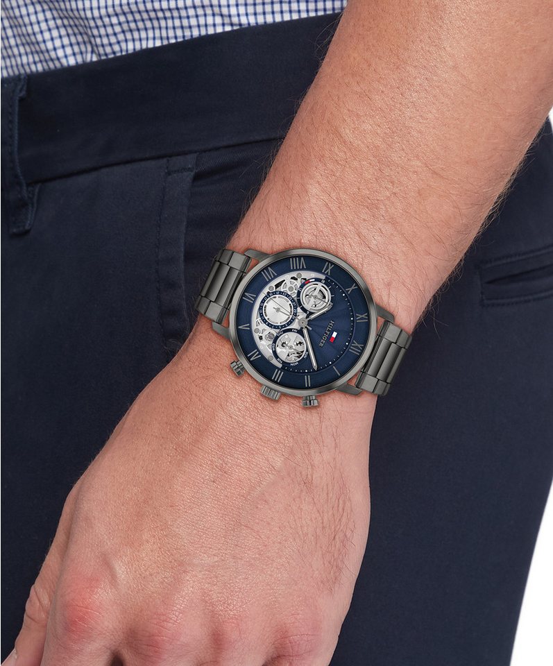 Tommy Hilfiger Multifunktionsuhr LEGEND 1710707, Quarzuhr, Armbanduhr, Herrenuhr, Edelstahlarmband, analog, Tag Bild 3