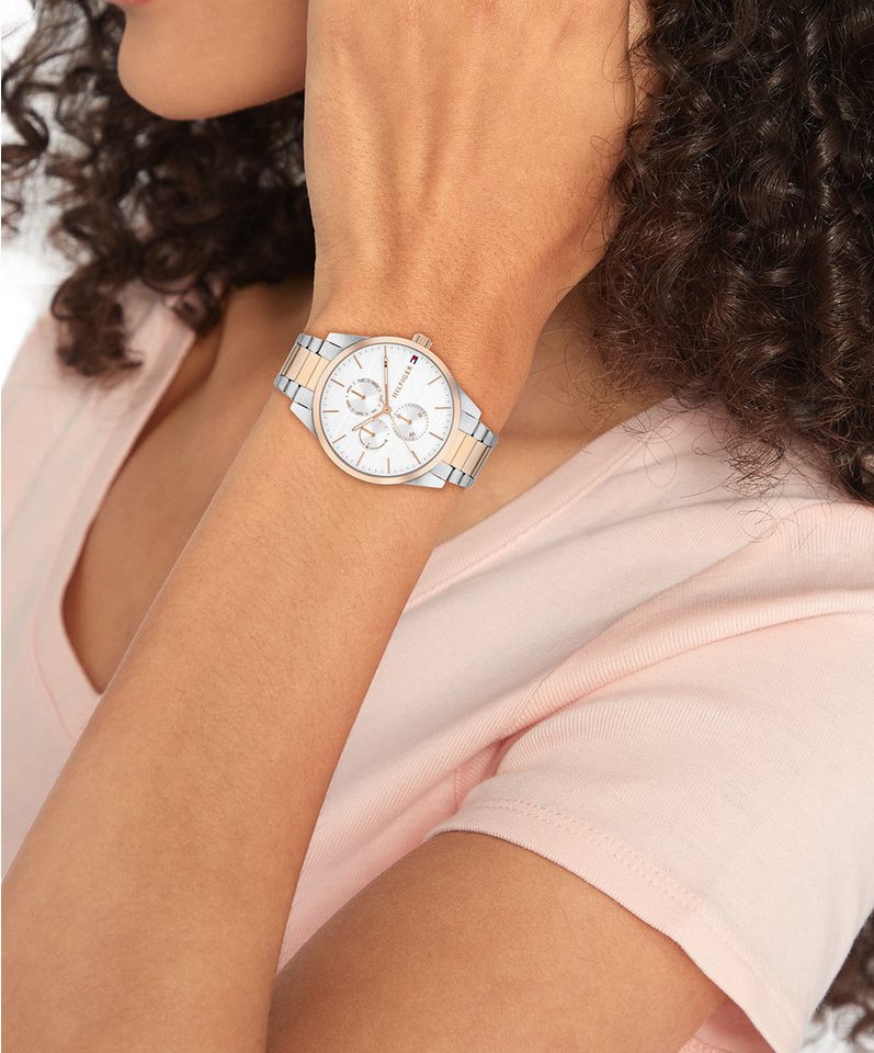 Tommy Hilfiger Multifunktionsuhr CAMILLE 1782768, Quarzuhr, Armbanduhr, Damenuhr, Edelstahlarmband, analog