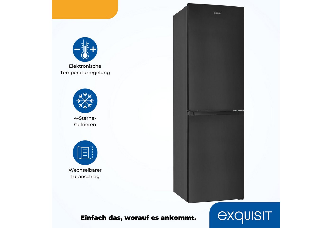 exquisit Kühl-/Gefrierkombination KGC250-85--040D inoxlook-az, 180,5 cm hoch, 54,5 cm breit Bild 2