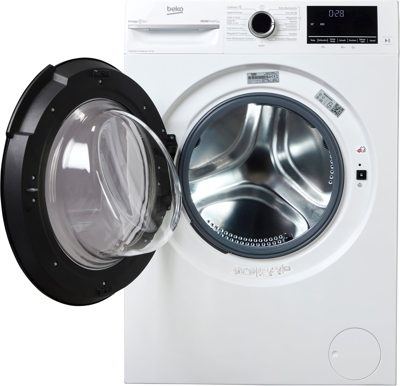 BEKO Waschtrockner BM3DT4844W1, 8 kg, 5 kg, 1400 U/min, Waschen & Trocknen in einem: 8 kg / 5 kg, Dampffunktion