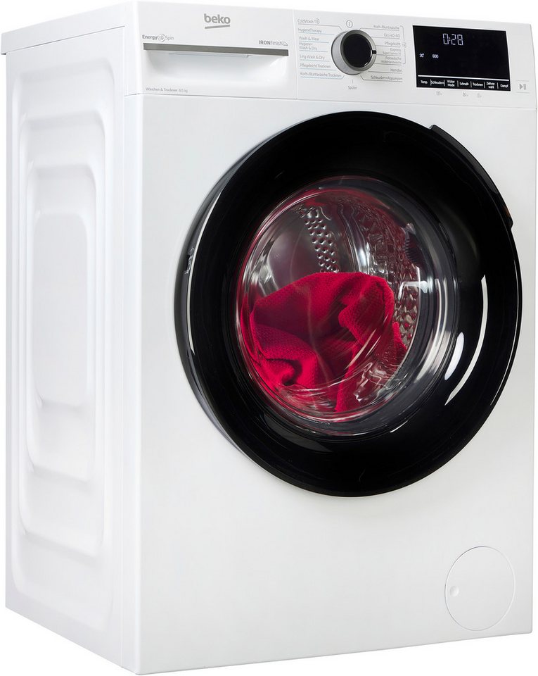 BEKO Waschtrockner BM3DT4844W1, 8 kg, 5 kg, 1400 U/min, Waschen & Trocknen in einem: 8 kg / 5 kg, Dampffunktion Bild 3