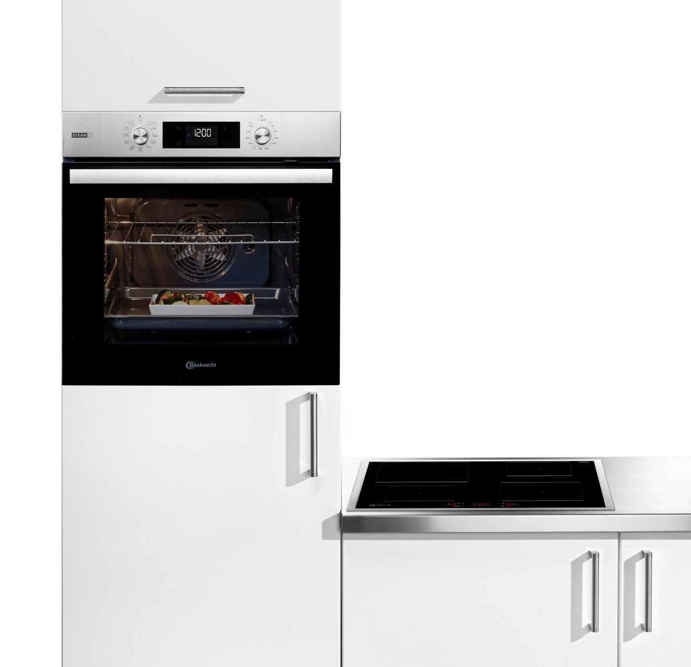 BAUKNECHT Backofen-Set BAKO 780 Steam IND IN, mit 1-fach-Teleskopauszug, Hydrolyse, GentleSteam – für ein saftiges Inneres und ein knuspriges Äußeres