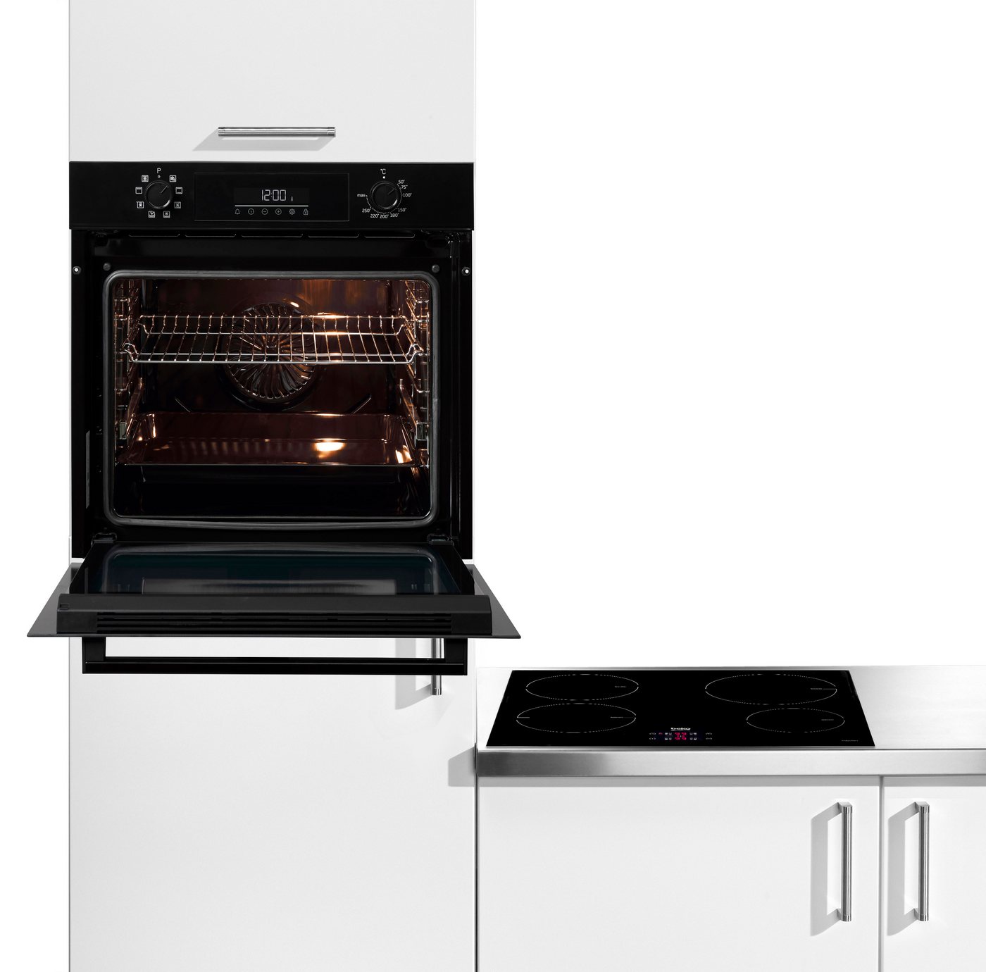BEKO Backofen-Set BBSM11340B, mit 1-fach-Teleskopauszug, Gleichmäßige Heißluft für perfekte Ergebnisse dank Aeroperfect