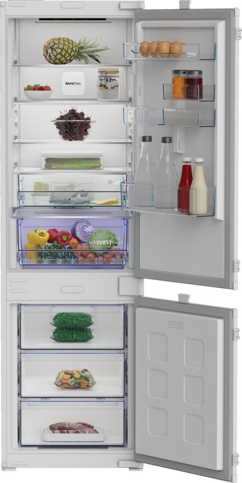BEKO Einbaukühlgefrierkombination B7BCNA296HS, 177,5 cm hoch, 54 cm breit, Große Kapazität und HarvestFresh für Frische, die bleibt