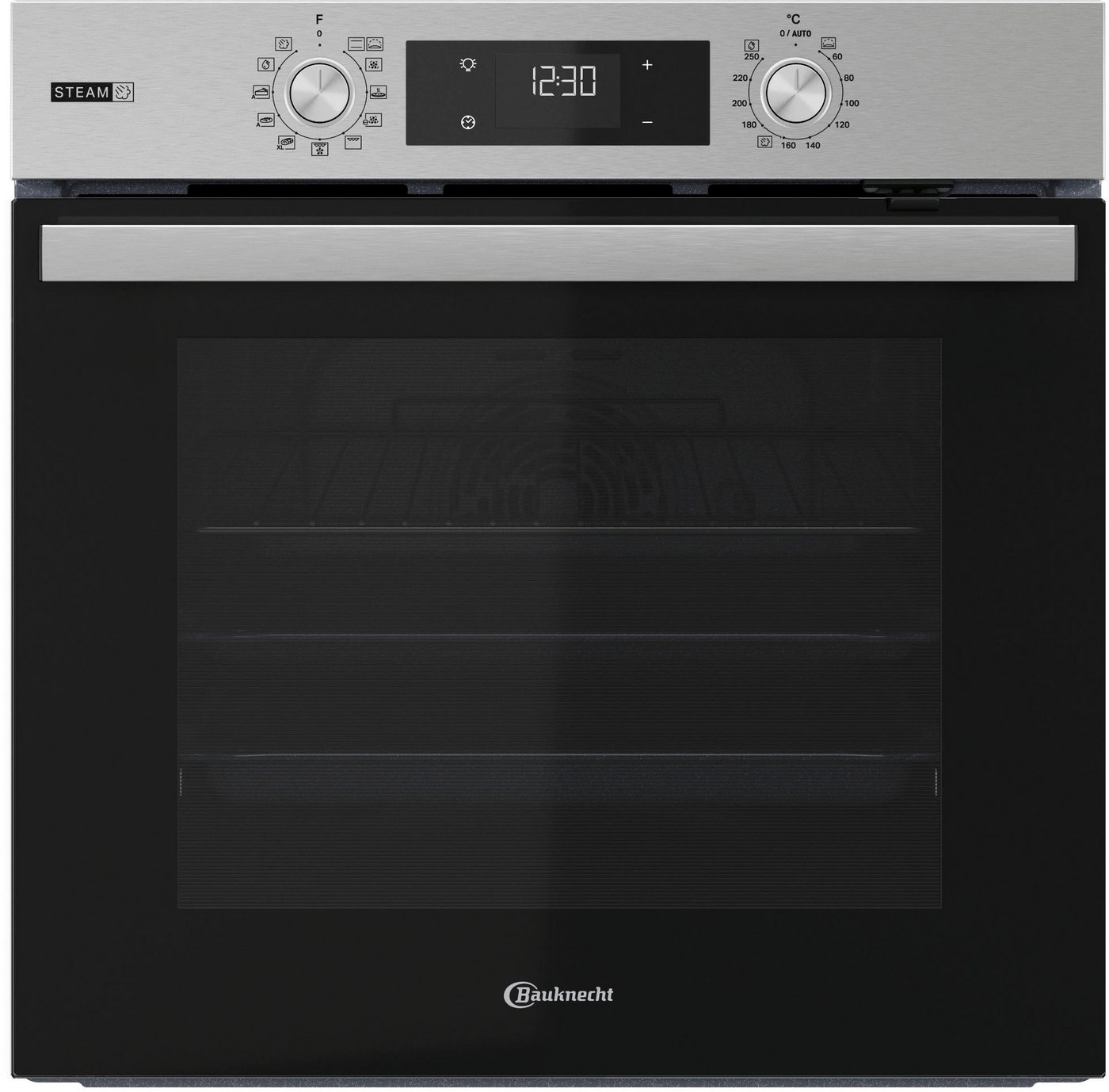 BAUKNECHT Backofen BBA2S85HU1, mit 1-fach-Teleskopauszug, GentleSteam – für ein saftiges Inneres und ein knuspriges Äußeres