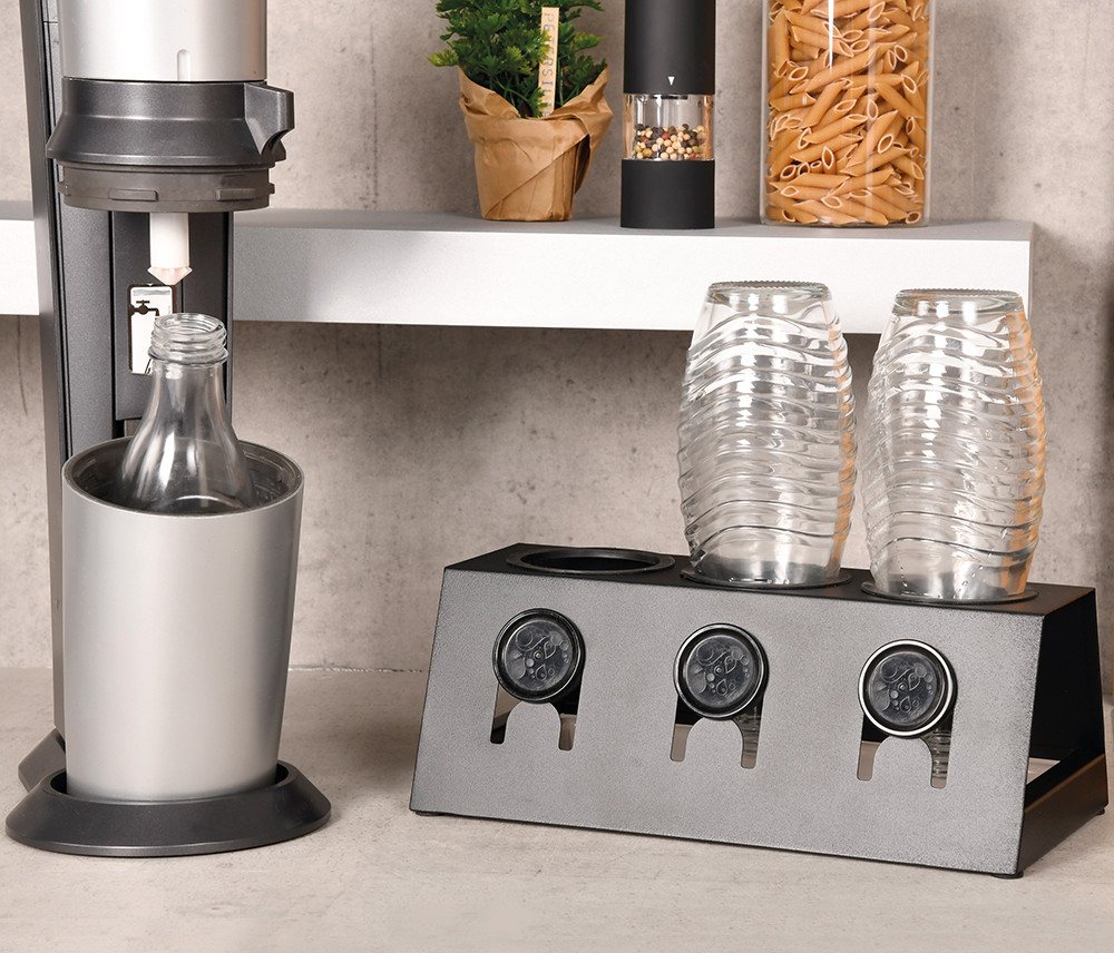 KESPER® Flaschenhalter für 3 Flaschen, mit Abtropfschale, (1-St), Abtropfschale entnehmbar